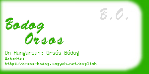 bodog orsos business card