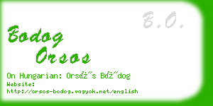 bodog orsos business card